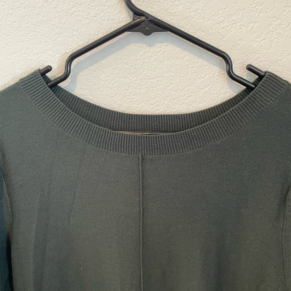 Trouvé Dark Green Crew Neck Sweater XS Lightweight Soft Minimalist Basic Women - Picture 7 of 8
